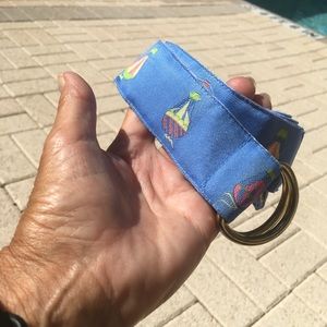 J. McLaughlin Sz L Belt blue/pink, adjustable